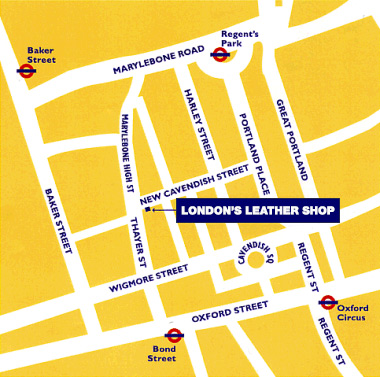 Londons Leather Shop Map